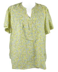 Dámská šedo-žlutá květovaná halenka s krajkou Next 