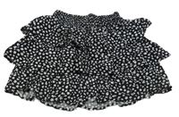 Černo bílá květovaná sukně s volány FB sister