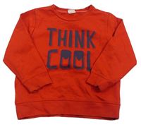 Červená mikina s nápisom Cool club