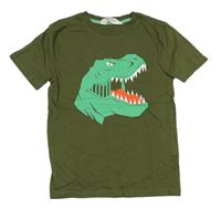 Khaki tričko s dinosaurom H&M