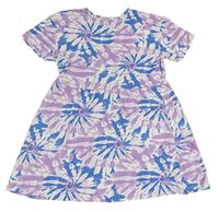 Lila-modro-bílé vzorované šaty Primark