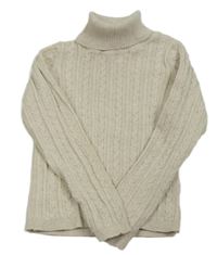 Béžový svetrový rolák s copánkovým vzorem Next