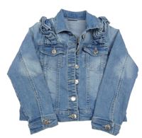 Svetlomodrá rifľová bunda s volánikmi Matalan