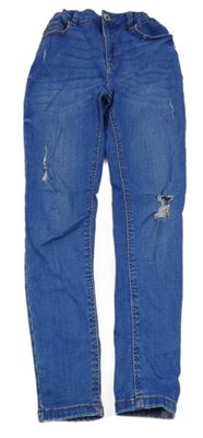 Modré skinny rifle s vyšúchaním Denim Co.