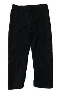 Čierne zamatové rebrované legíny Matalan