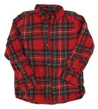 Červeno-bílo-zelená kostkovaná košile Next