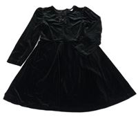 Černé sametové šaty s mašlemi Matalan