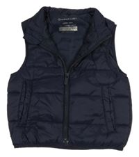 Tmavomodrá šušťáková prešívaná zateplená vesta Primark