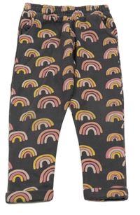 Tmavošedé tepláky s duhami F&F