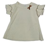 Světlebéžové tričko s mašlí 