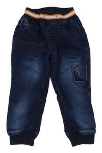 Tmavomodré cuff rifle s úpletový pasom