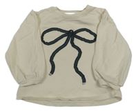 Béžové mikinotriko s mašlou Zara