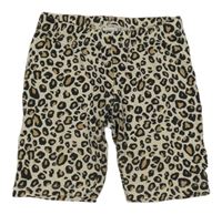 Béžovo-čierne leopardí elastické kraťasy Lindex