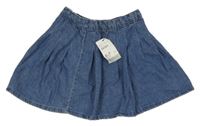 Nové - Modrá kolová rifľová sukňa Primark