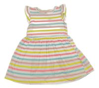 Bielo-farebné pruhované bavlnené šaty H&M