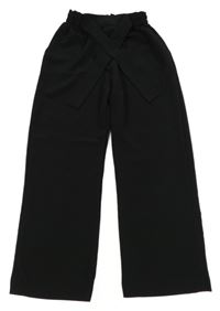 Černé volné kalhoty s páskem H&M