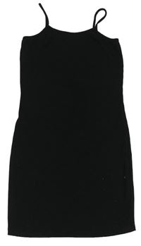 Čierne rebrované šaty Shein