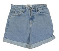 Světlemodré mom riflové kraťasy Denim 
