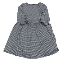 Čierno-biele kockované šaty s mašľami Little kids