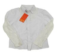 Nové - Biela košeľa s čipkou