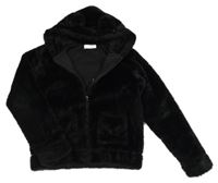 Černá kožešinová podšitá bunda s kapucí H&M