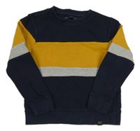 Tmavomodro-okrovo-sivá mikina Next