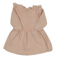 Svetloružové svetrové šaty s volánikmi George