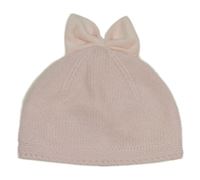 Svetloružová pletená podšitá čapica s mašlou Next