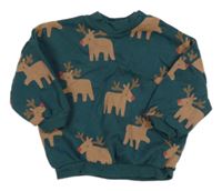 Tmavozelená oversize mikina so sobmi George