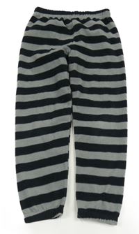 Černo-šedé pruhované fleecové kalhoty Minoti