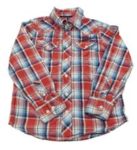 Červeno-modrá kostkovaná košile H&M