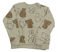 Pudrová mikina s medvedíkmi H&M