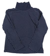 Tmavomodré tričko s bodkami a rolákom Blue Seven