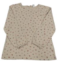 Svetloružová vzorovaná tunika s kvietkami Topolino