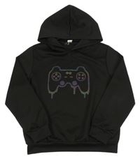 Čierna mikina s ovladačem a kapucňou Shein