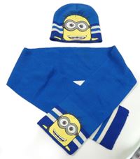 2set - Modrá čepice s Mimoněm + páskem 