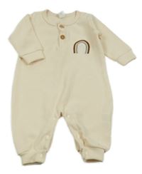 Smetanový strukturovaný overal s duhou Shein 