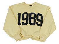 Vanilková crop mikina s číslom New Look