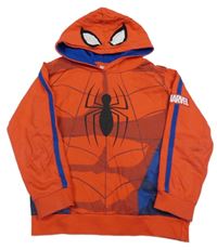 Červeno-modrá mikina so Spider-manem a kapucňou Marvel