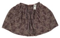 Nové - Ružovo-čierna vzorovaná kolová sukňa Dunnes