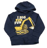 Tmavomodrá mikina s bágrom a kapucňou C&A