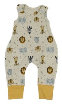 Béžové laclové tepláky se zvířátky 