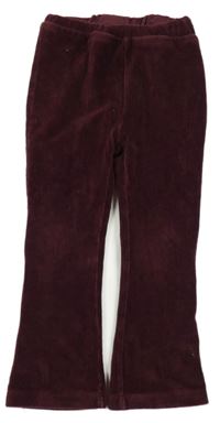 Vínové zamatové rebrované nohavice Prénatal