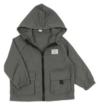 Sivá šušťáková bunda s kapucňou Shein