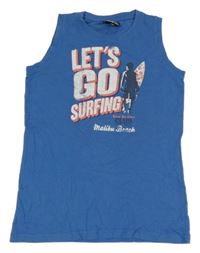 Modré tielko s nápisom a surferom One by One