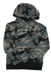 Šedo-černá army mikina s kapucí Next 