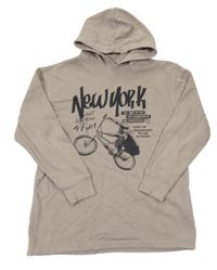 Béžová mikina s cyklistou a kapucňou C&A
