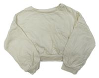 Smotanová crop oversize mikina Next