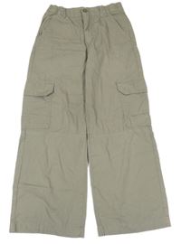 Khaki cargo plátěné kalhoty H&M