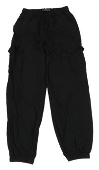 Čierne plátenné cargo cuff nohavice Matalan